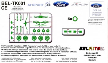Aoshima Detail Up Parts for 1/24 Bell Kit 1 Gravel Trans Kit (Ford Fiesta S2000 & Fiesta RSWRC) , AOS84335, by AOSHIMA