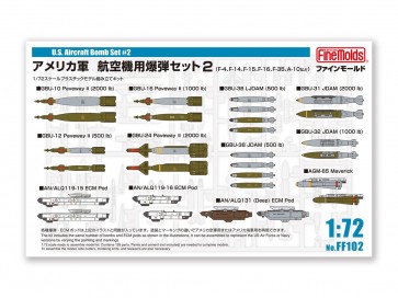 Fine Molds 1/72 United States Armed Forces Aircraft Bomb Set 2, FIN11025, by Fine Molds