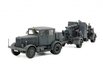 Tamiya 1/48 Italeri Series GERMAN HEAVY TRACTOR SS-100 & 88MM GUN FLAK37 SET  , TAM70276, by TAMIYA