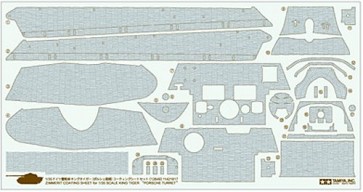 Tamiya 1/35 Detail up Parts Series GERMAN HEAVY TANK KING TIGER (PORSCHE TURRET) COATING SHEET SET  , TAM26491, by TAMIYA