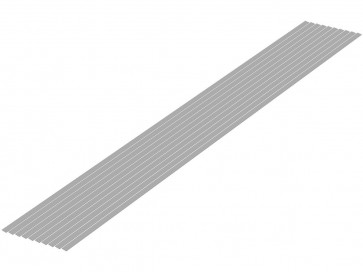 Wave Plastic Material (Gray) Shredded Board 0.3 x 3.0 mm 10pcs, WAV24630, by WAVE