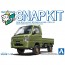 Aoshima 1/32 Raku-Pla Snap Kit No.05CU-OG Subaru Sambar Truck Custom Wheels (Olive Green), AOS03897, by AOSHIMA