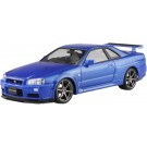 Aoshima 1/24 Pre-Painted Model No.03-A Nissan BNR34 Skyline GT-R V Spec II '00 Bayside Blue, AOS65570, by AOSHIMA