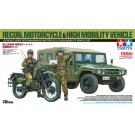 Tamiya 1/35 Tamiya Limited Release RECON. MOTORCYCLE & HIGH MOBILITY VEHICLE  , TAM51889, by TAMIYA