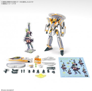 Bandai 1/100 HG Macross Delta VF-31E Siegfried (Chuck Mustang Use) Deluxe Set, BAN25455, by BANDAI