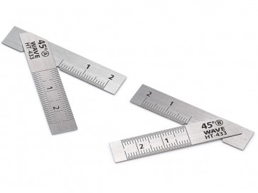 Wave Hobby Tool Series HG Stainless T Square [Short Type] 2pcs / 45 Degree, WAV84334, by WAVE