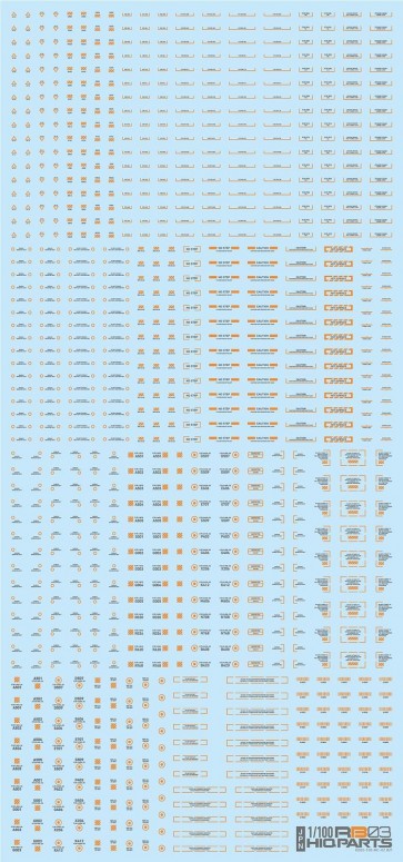 HI Q PARTS 1/100 RB03 Caution Decals Gray & Orange (1pk), HIQ89555, by HI Q PARTS