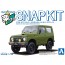 Aoshima 1/32 Raku-Pla Snap Kit No.18CU-OG Suzuki JA11 Jimny Custom Wheel (Olive Green), AOS04122, by AOSHIMA