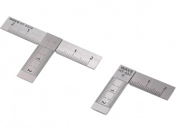 Wave Hobby Tool Series HG Stainless T Square [Short Type] 2pcs / 90 Degree, WAV84327, by WAVE