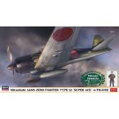 Hasegawa 1/48 Mitsubishi A6M5 Zero Carrier Fighter Type 52 "Super Ace" w/Figure  , HAS74972, by HASEGAWA