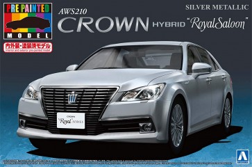 Aoshima  1/24 pre-painted TOYOTA CROWN HYBRID ROYALSALOON G '12 (AWS210) (Silver Metallic) , AOS08492, by AOSHIMA