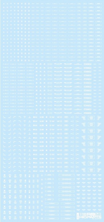 HI Q PARTS 1/100 RB03 Caution Decals One Color White (1pk)  , HIQ89746, by HI Q PARTS
