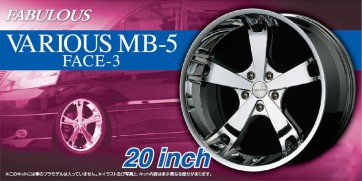 Aoshima  1/24 Fabulous Various MB-5 FACE-3 20 inch  (4 wheels & tires), AOS54253, by AOSHIMA