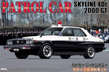 Aoshima  NISSAN SKYLINE 2000GT POLICE CAR 1/24 SCALE KIT (PRE-PAINTED BODY) , AOS44964, by AOSHIMA