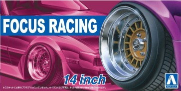 Aoshima 1/24 Focus Racing 14 inches plastic kit   (4 wheels & tires), AOS53744, by AOSHIMA