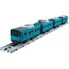 TAKARA TOMY Plarail Real Class 201 Series Commuter Train (JR West, Sky Blue), TAK44812, by TAKARA TOMY