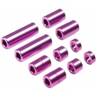 Tamiya Mini 4WD Grade Up Part ALUMINUM SPACER 5 TYPES (12/6.7/6/3/1.5MM) 2PCS PURPLE  , TAM55206, by TAMIYA