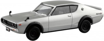 Aoshima 1/32 Raku-Pla Snap Kit No.24-SR Nissan C110 Skyline GT-R (Silver), AOS04191, by AOSHIMA