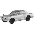 Aoshima 1/24 Raku-Pla Snap Car No.1-SI KPGC10 Skyline HT 2000GT-R 1970 Silver, AOS65891, by AOSHIMA