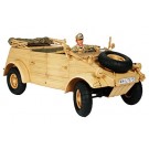 Tamiya 1/16 BIG TANK Series GERMAN KUBELWAGEN TYPE 82 AFRICA-CORPS W/FELDMARSCHALL ROMMEL KIT  , TAM64031, by TAMIYA