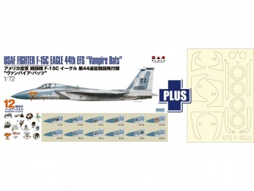 Platz 1/72 U.S. Air Force F-15C Eagle Fighter, 44th Expeditionary Fighter Squadron, Vampire Bats, with Masking Sheet, PLZ31017, by PLATZ
