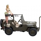 Hasegawa 1/24 1/4-ton 4 x 4 Truck (50 Caliber M2 Machine Gun Equipped) w/Blonde Girl Figure  , HAS22831, by HASEGAWA