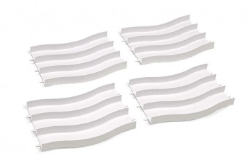 Tamiya Mini 4WD JAPAN CUP JUNIOR CIRCUIT WAVE SECTION SET (WHITE, 4PCS.)  , TAM95751, by TAMIYA