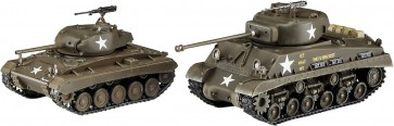 Hasegawa 1/72 M4A3E8 SHERMAN & M24 CHAFFEE US ARMY MAIN BATTLE TANK COMBO, HAS00682, by HASEGAWA