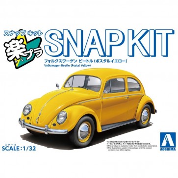 Aoshima 1/32 Raku-Pla Snap Kit No.20-PY Volkswagen Beetle (Postal Yellow), AOS03453, by AOSHIMA