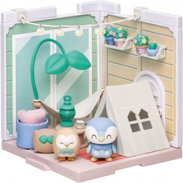 TAKARA TOMY Pokemon Poke Peace House Belamping Terrace Rowlet & Piplup, TAK99073, by TAKARA TOMY
