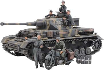 Tamiya 1/35 German Panzer IV Ausf. G Early Prod. & Motorcycle Eastern Front, TAM52091, by TAMIYA