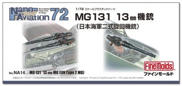 Fine Molds 1/72 MG131 13mm machine gun (Navy two type swing machine gun)  , FIN40148, by Fine Molds