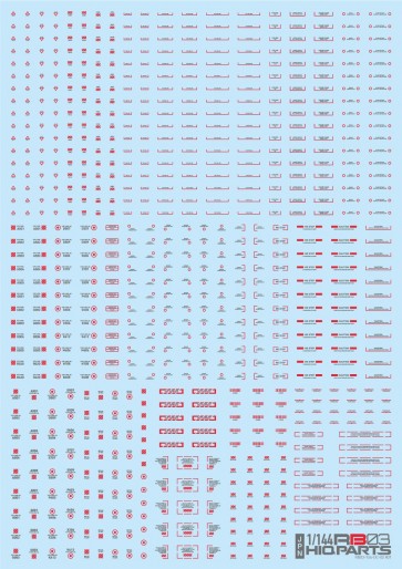 HI Q PARTS 1/144 RB03 Caution Decals Red & Gray (1 Sheet), HIQ89623, by HI Q PARTS