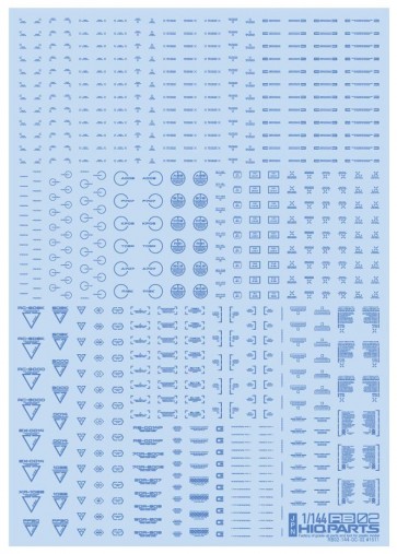 HI Q PARTS 1/144 RB02 Caution Decal One Color Blue 1pc  , HIQ74872, by HI Q PARTS