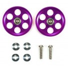 Tamiya Mini 4WD Grade Up Part HG LIGHTWEIGHT 19MM ALUMINUM BALL-RACE ROLLERS (RINGLESS/PURPLE)  , TAM55398, by TAMIYA