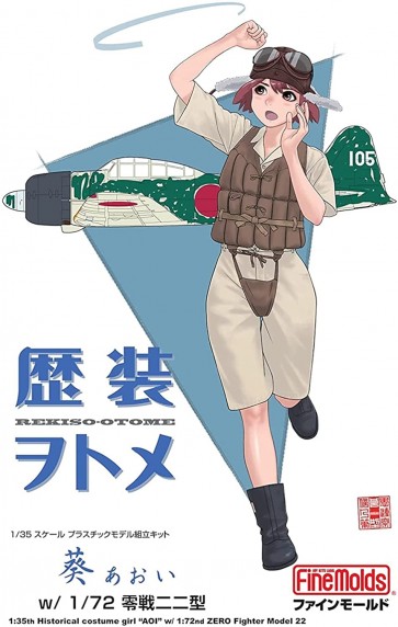 Fine Molds 1/35 Rekisou Wotome Aoi with 1/72 Scale Zero Fighter Model 22  , FIN80073, by Fine Molds