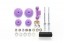 Tamiya Mini 4WD Grade Up Part JR LG DIA STABILIZER HEAD SET. 13MM, 15MM (PURPLE)  , TAM55183, by TAMIYA