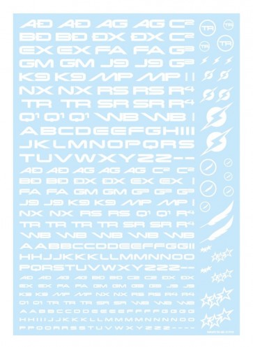 HI Q PARTS TR Decal 3 Alphabet White (1 piece) , HIQ73578, by HI Q PARTS