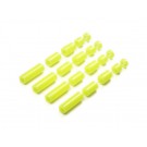 Tamiya Mini 4WD Grade Up Part LIGHTWEIGHT PLASTIC SPACER SET (12/6.7/6/3/1.5MM) (FLUORESCENT YELLOW)  , TAM54964, by TAMIYA