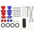 Tamiya Mini 4WD Grade Up Part GP.525 LOW FRICTION PLASTIC DOUBLE ROLLERS W/RUBBER RINGS (RED & BLUE/13-12MM)  , TAM55255, by TAMIYA