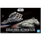 Bandai 1/1000 Blockade Runner & 1/350 Millennium Falcon (Star Wars) , BAN53638, by BANDAI