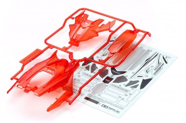 Tamiya DCR-01 BODY PARTS SET (CLEAR RED) [MINI 4WD LIMITED]  , TAM54070, by TAMIYA
