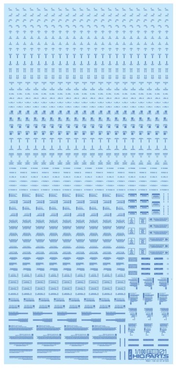 HI Q PARTS 1/100 RB01 Caution Decal One Color Blue 1pc  , HIQ74889, by HI Q PARTS