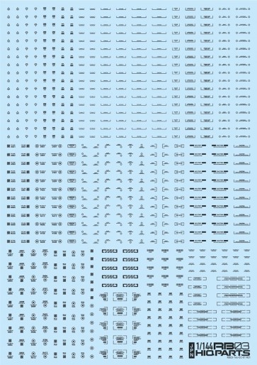 HI Q PARTS 1/144 RB03 Caution Decals One Color, Dark Gray (1pk), HIQ89432, by HI Q PARTS