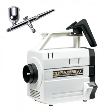 TAMIYA Compressor Revo 2 with a single air brush, TAM74543, by TAMIYA