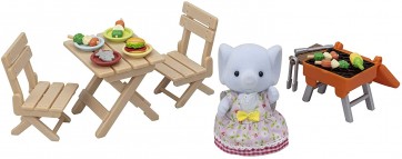 Epoch Sylvanian Families Blue Sky Barbecue Set -Elephant Girls-  , EPC46649, by Epoch