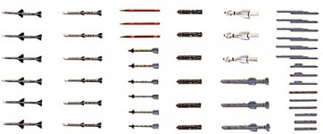 Hasegawa 1/72 X 72 - 9 Aircraft Weapon V American Missile Launcher Set plastic kit  , HAS51097, by HASEGAWA