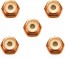 Tamiya Mini 4WD Grade Up Part 2MM ALUMINUM LOCK NUT (ORANGE, 5PCS.) (MINI 4WD LIMITED)  , TAM55565, by TAMIYA