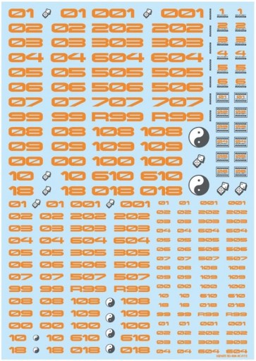 HI Q PARTS TR Decal 3 Number Orange (1 piece) , HIQ73608, by HI Q PARTS