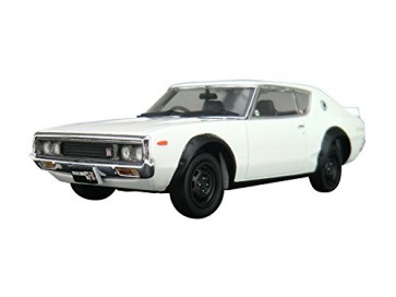 Aoshima 1/43 DISM 166 KPGC 110 Ken Merry Skyline HT 2000 GT-R (White) diecast model , AOS80405, by AOSHIMA